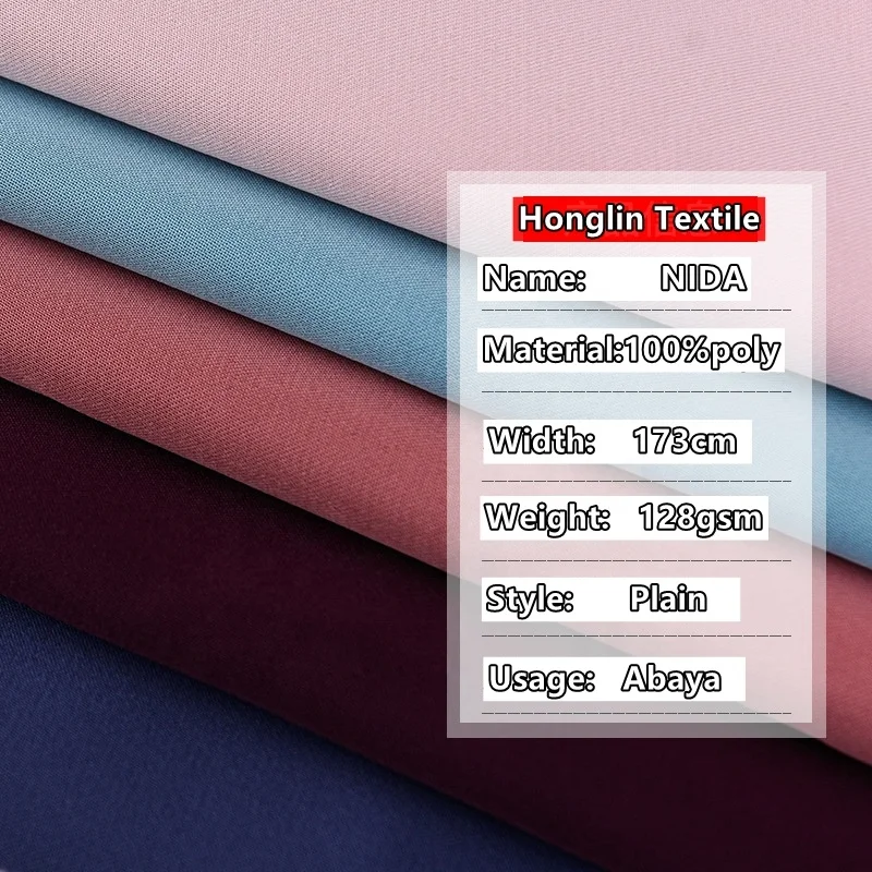 Custom Color Korea Black Nida Zoom Material Abaya Fabric Kids Abayas Girls Muslim Children Dubai