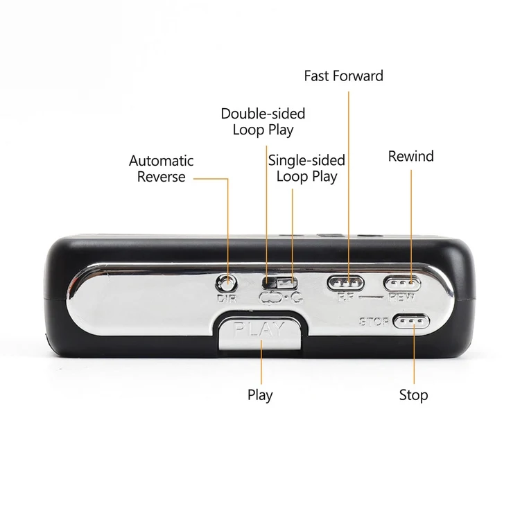 Mini Cassette Player Tape Record FM Radio with 3.5mm Headphone Jack Volume Control