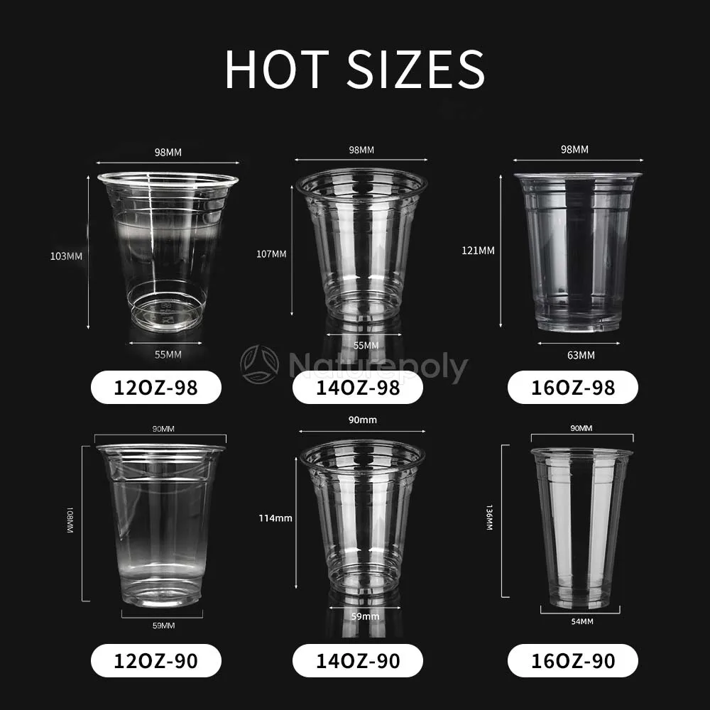 Wholesale Disposable Plastic Cups for Juice Coffee Milk Tea Coke from Chinese Factory Single Wall Cold Drink Packaging Cups