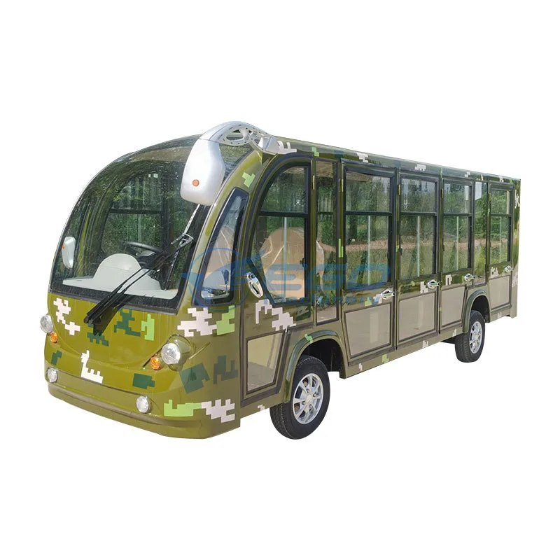 14 Passenger Fully Enclosed Electric Shuttle Bus for Sightseeing Made in China with Door Special Transportation Mini Tourism Bus