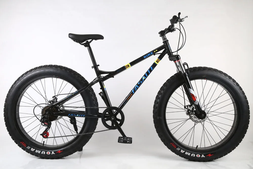 High quality Fat Bike 21 speed chinese steel frame 26 inch mountain beach bike with double disc brake snow bicycle