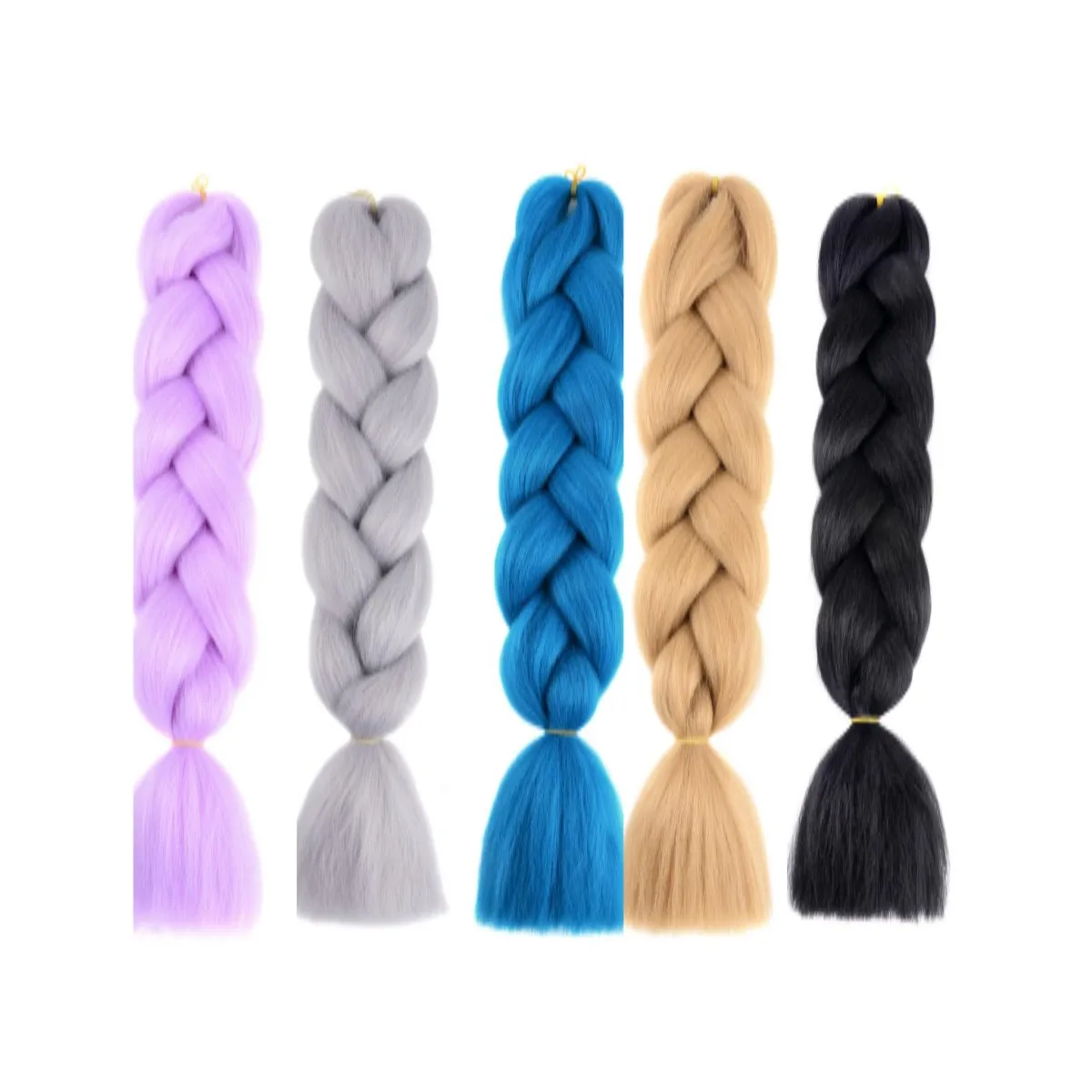 Wholesale 24inch 100G Ombre Synthetic Jumbo Crochet Braids Hair Extensions one solid color Synthetic Jumbo Braid Hair