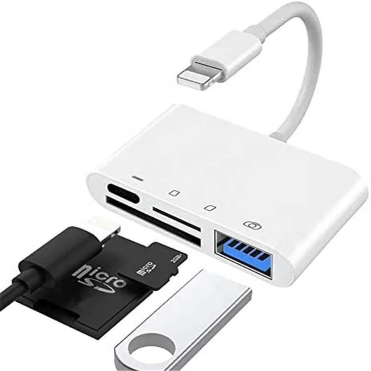 SD устройство для считывания с tf-карт совместимый для телефона Pad Pod,4 в 1 USB3.0 OTG для подключения камеры адаптера SD T-flash кард-ридер с концентраторы