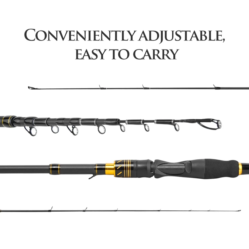 LINNHUE 1.8m 2.1m Carbon Rod Spinning/Casting Rod Travel Fishing Super Light 7-8 Section Fishing Rod