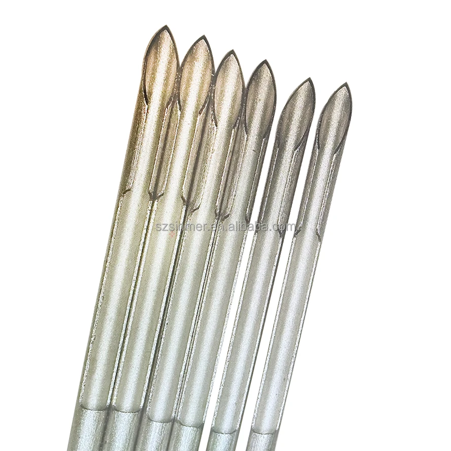 Cannula piercing needle OEM stainless steel hair transplant different degree design groove hair needle