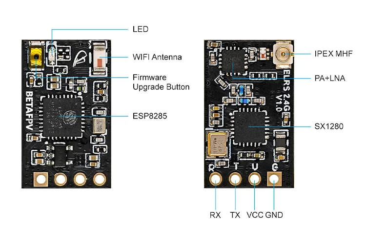 BetaFPV ExpressLRS ELRS Nano 2.4G/915/868GHz Long Range Latency Receiver Antenna Connector For FPV Racing Drone DIY