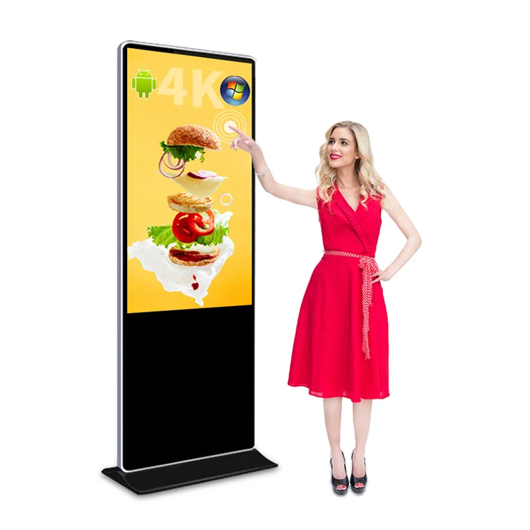 55 Inch Floor Stand Vertical Interactive Digital Signage Advertising Display Android LCD Touch Screen Kiosk
