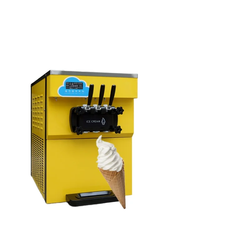 Popular  table top soft serve ice cream machine three flavors automatic soft ice cream vending machine