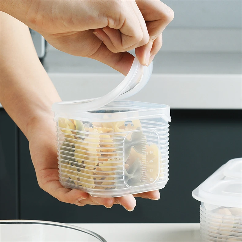 Household Plastic Boxes With Lid Kitchen Refrigerator Fruit Case Crisper Divide Food Storage Box