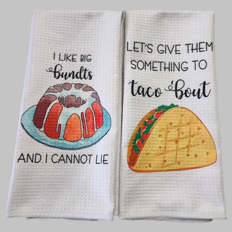 Christmas sublimation blanks polyester tea towel sublimation waffle weave kitchen towels