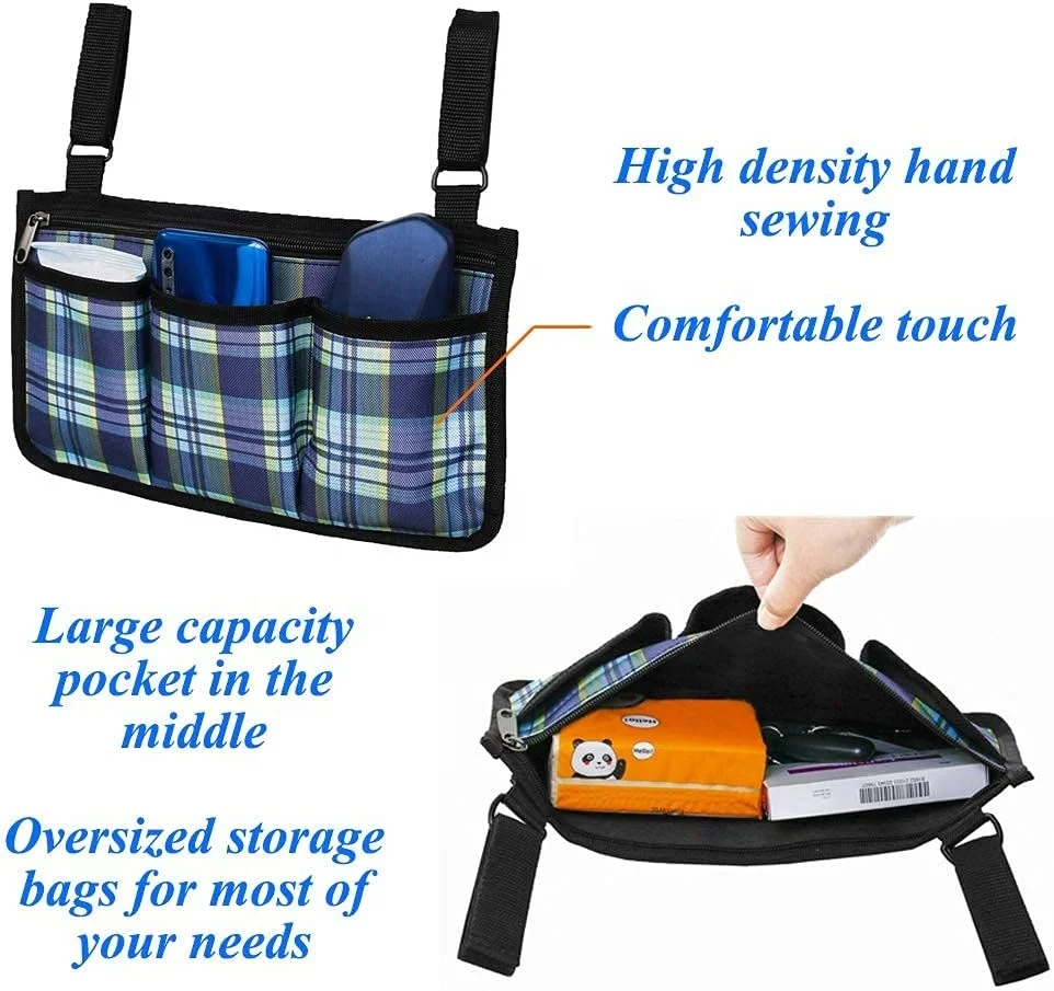 Аксессуары для инвалидных колясок Topfeng, водонепроницаемые сумки для инвалидных колясок, органайзеры для хранения на спине, подлокотники, карман-Органайзер