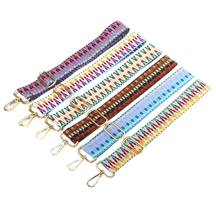 Multi-Color Printed Crossbody Bag Strap Fabric PU Leather Removable Shoulder Strap for Handbag Accessories