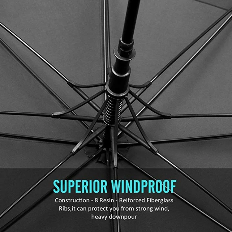 Umbrella Factory Wholesale Luxury big Golf Umbrella 120cm Fiber Ribs Pongee Promotional Umbrella with Custom Logo Print