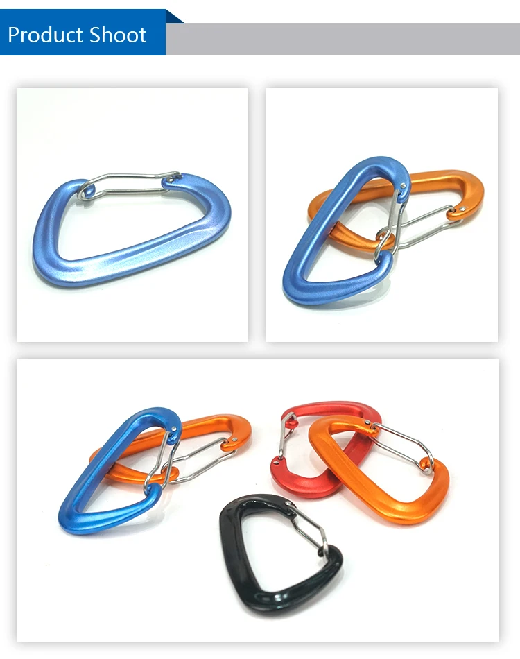 Heavy Duty Aluminum Alloy Climbing Carabier Safety Hooks Outdoor Backpack Camping Carabiner Keychain Clip