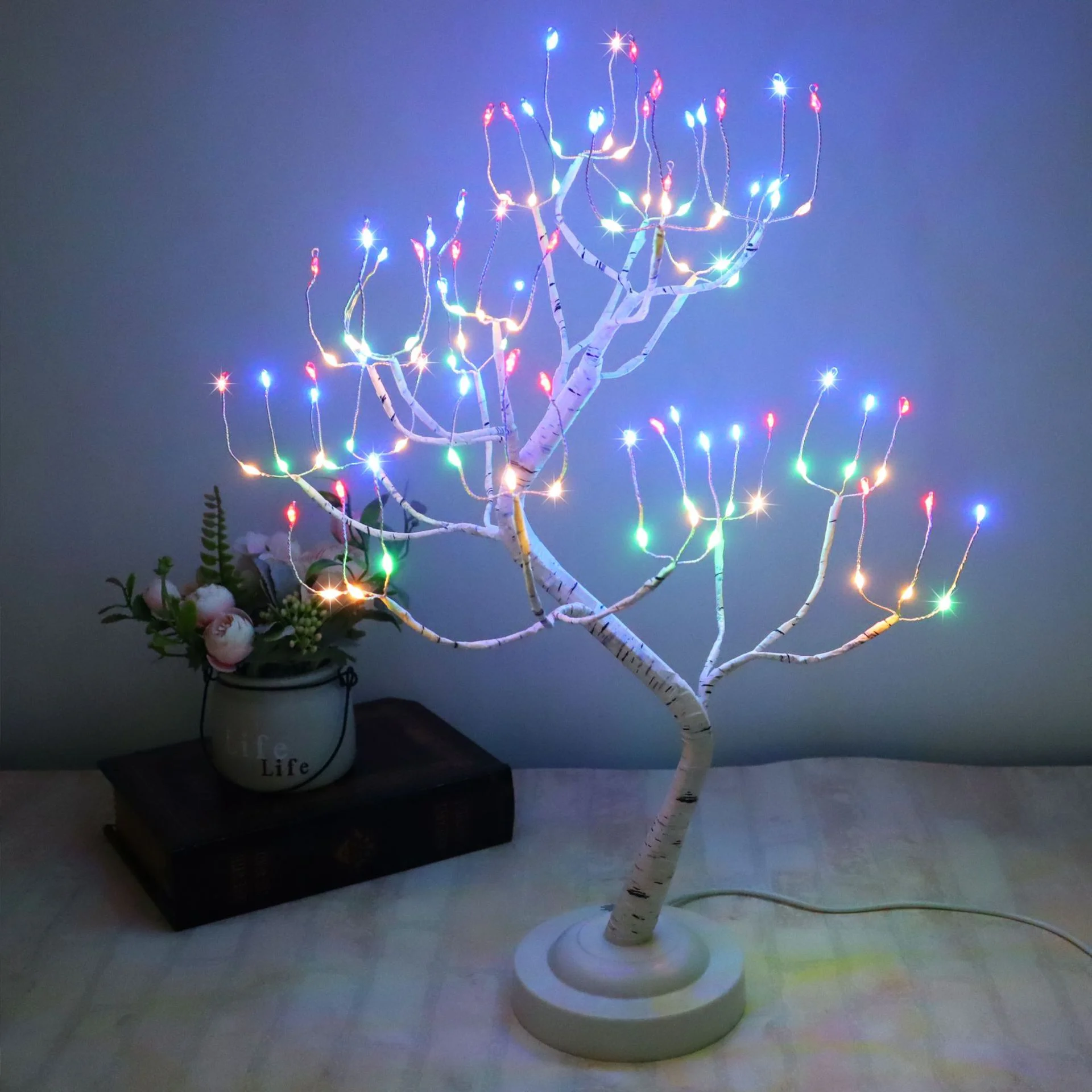 LED Birch Tree Light Tabletop Bonsai Battery Powered with 24 Led Warm White for Indoor Outdoor Decoration christmas gifts