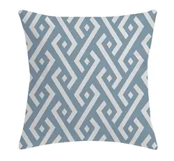 Wholesale Blue Modern Geometric Soft Linen Throw Pillow Covers For Living Room Home Decor