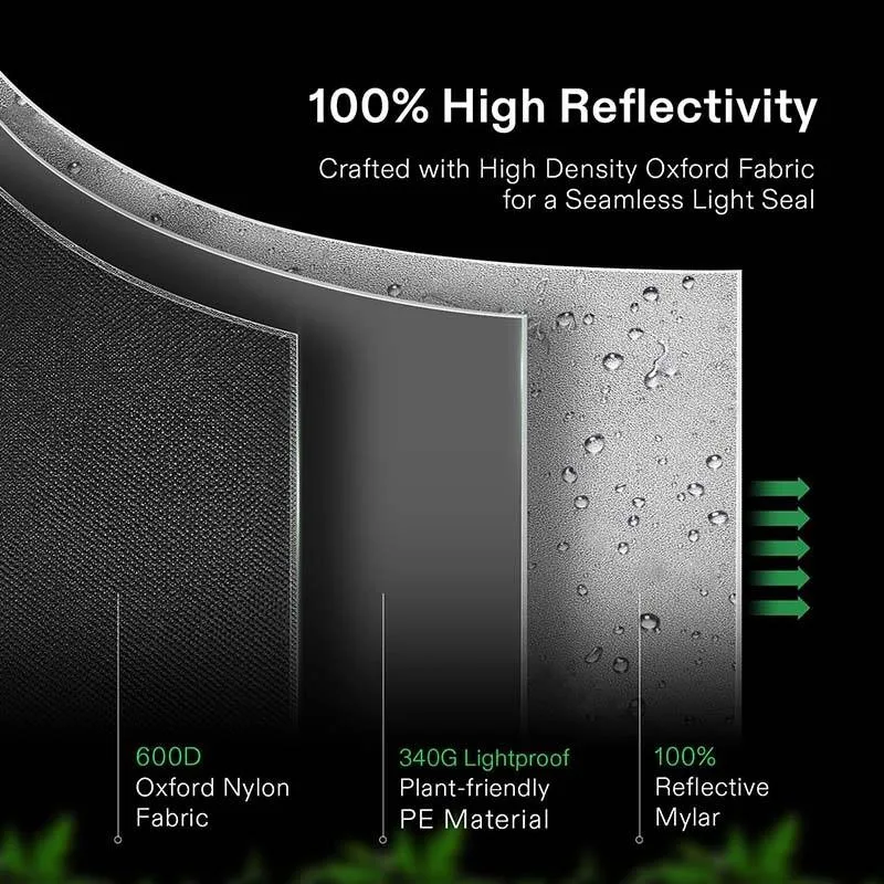 240x240x200 cm 8x8 ft china large cheap grow rooms outdoor indoor mylar custom hydroponics Grow Tent 1680d 600d 210d for sale