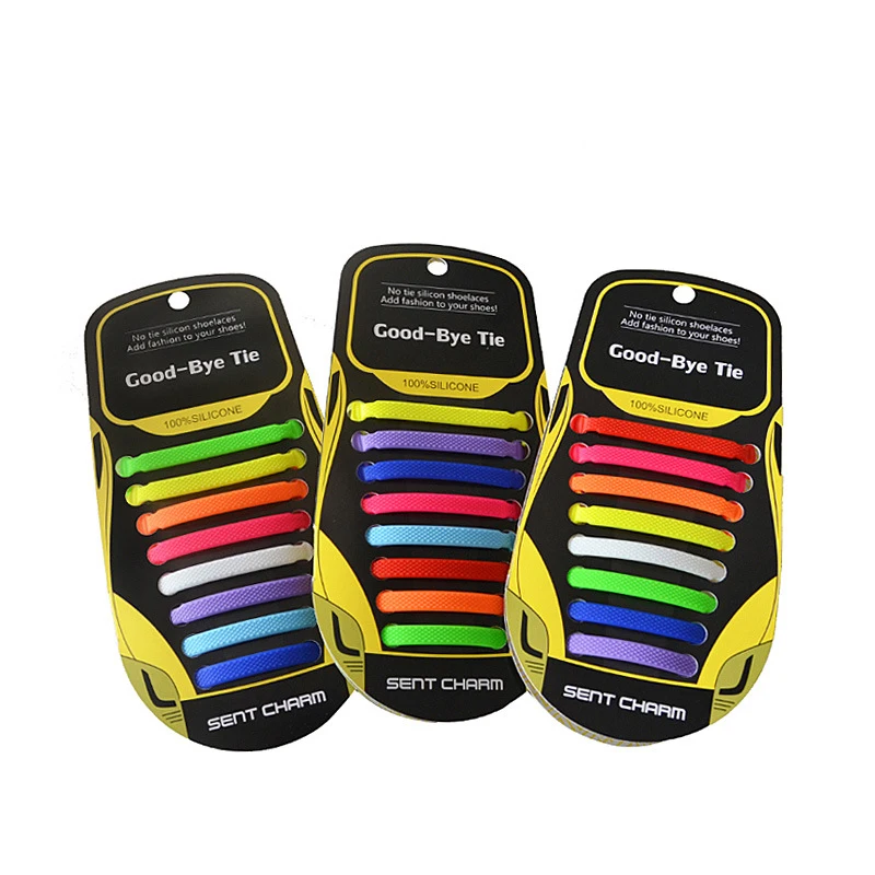 16 Pcs Elastic No Tie High Quality Kids Adult Silicone Shoe Laces Rubber Outdoor Sneakers Quick Lazy Shoelace