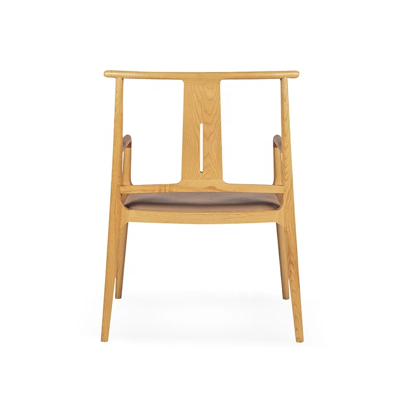 Haoxin Luxury Vintage Long High Back Genuine Leather Armchair Living Room Chair with Upholstered Leather Armchair