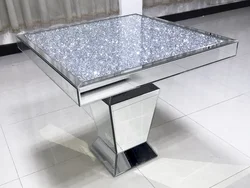 Hot Selling Diamond Crush Furniture Crystal Mirrored Dining Table