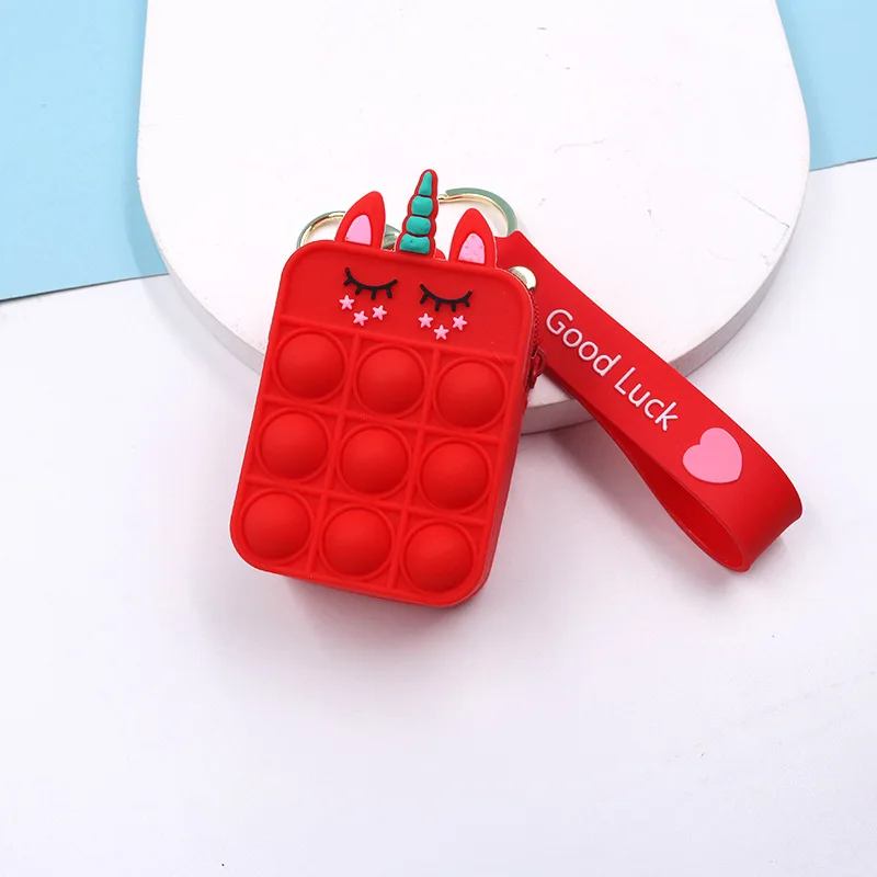 Wholesale Cute Cartoon Animal Unicorn Kids Silicone Coin Purse Keychain