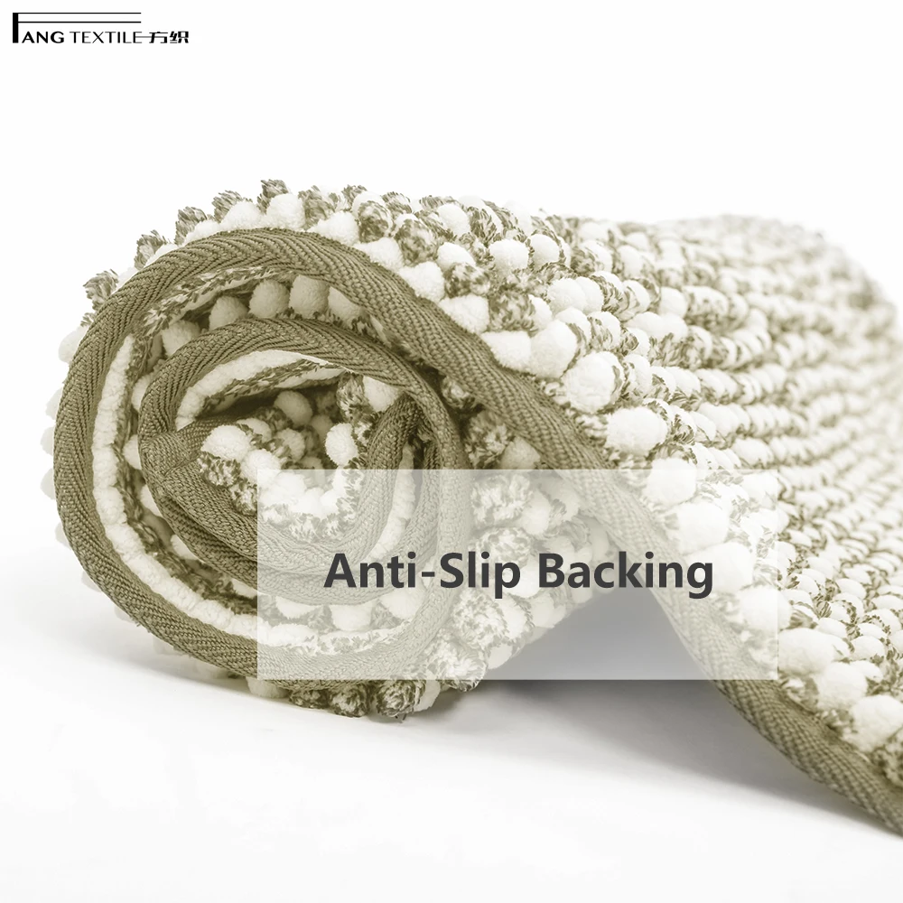 Solid Yellow Chenille Soft Comfortable Carpets Anti Slip Toilet Shower Mats for Bathroom