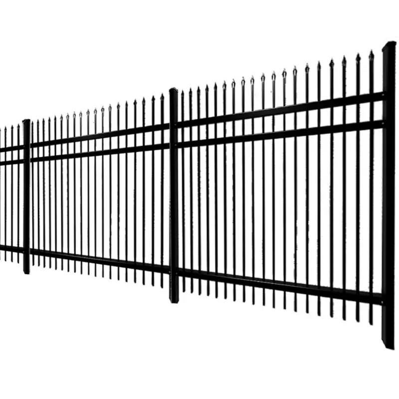 Powder Coating Palisade Fence  Galvanized Steel Palisade Fence spear top Metal Steel  Panels wrought iron spears Fencing