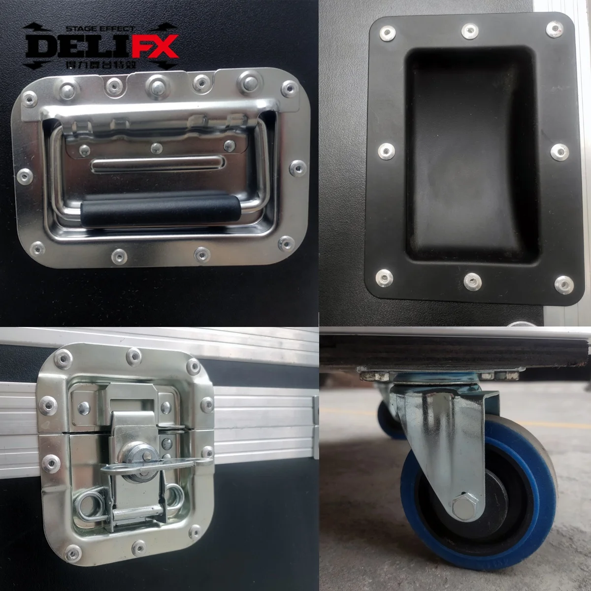 DELIFX Customizable flight case black color Aluminum and wood fly case for DJ light equipment stage effect machines road case