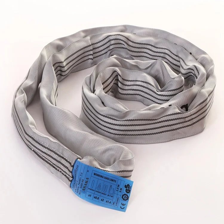 Тяжелые подъемные накладки, бесконечные круглые 12-тонные Ленточные накладки из полиэстера на 12 тонн