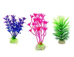 Artificial Fish Tank Decoration Artificial Aquatic Small Simulation Hydroponic Plastic  Aquarium Plants for Household and Office