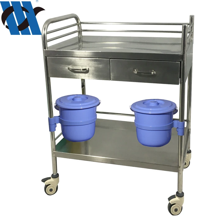 BDT216 Hospital Stainless Steel Crash Cart Medical Nursing Treatment Trolley With