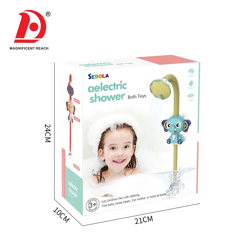 HUADA 2021 NEW Kids Funny Water Spray Game Electric Bath Tub Shower Toy Baby Elephant Sprinkler Bath Toy
