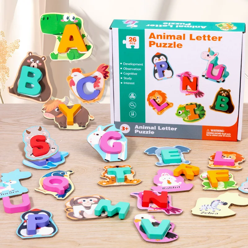 ULi Toddlers School-Age Children Learning Packaged Carton Alphabet Paired Card Early Childhood Education Puzzle Toy