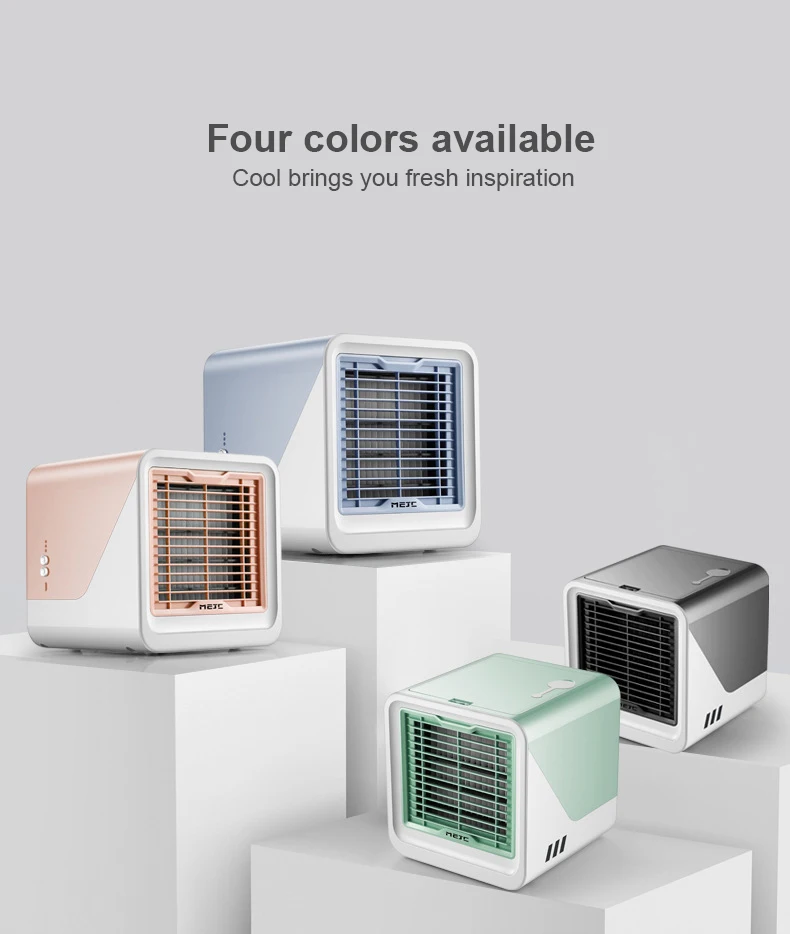 Refrigeration Purification Humidification 500ml Air Mini Cooling Mist Rechargeable Fan With Colorful Breathing Lights