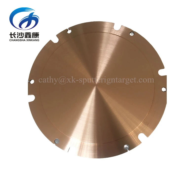 Copper Target 99.9999% Pure Metal Copper Cu OFHC Backing Plate for Semiconductor