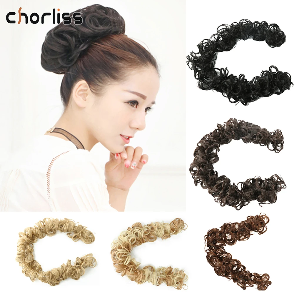 Wholesale Elastic Curly Scrunchie Messy Wavy Wrap Synthetic Flexible Hair Buns Chignon Ponytail Extensions For Women