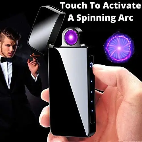 Usb Charging Plasma Arc Encendedor Rechargeable Usb Lighters Slim Electric Usb Lighter Keychain Liter for Smoking