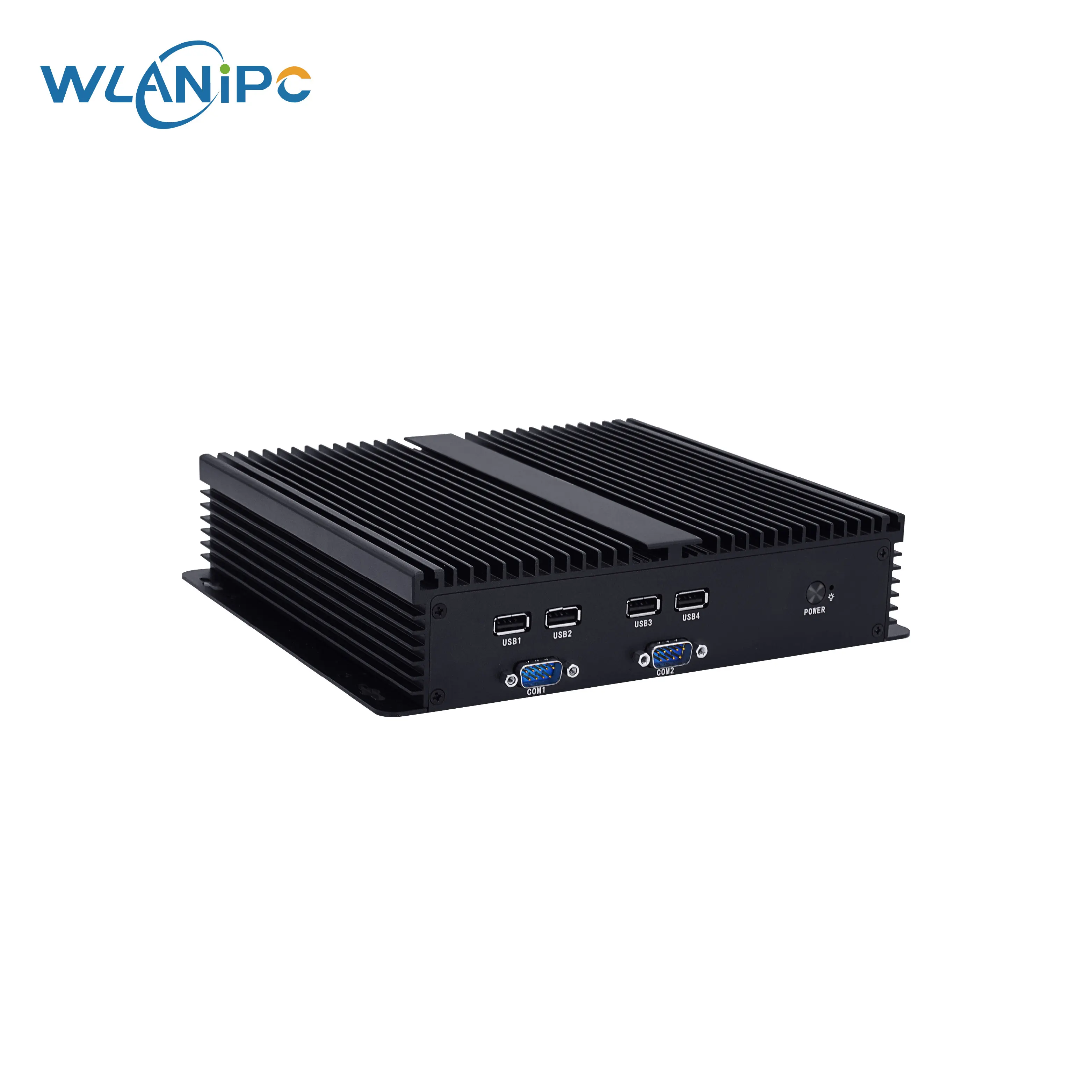 Fanless Industrial Mini PC J4125 Barebone Dual Lan 6 RS232 RS485 X86 Linux Wins10 Embedded Computer