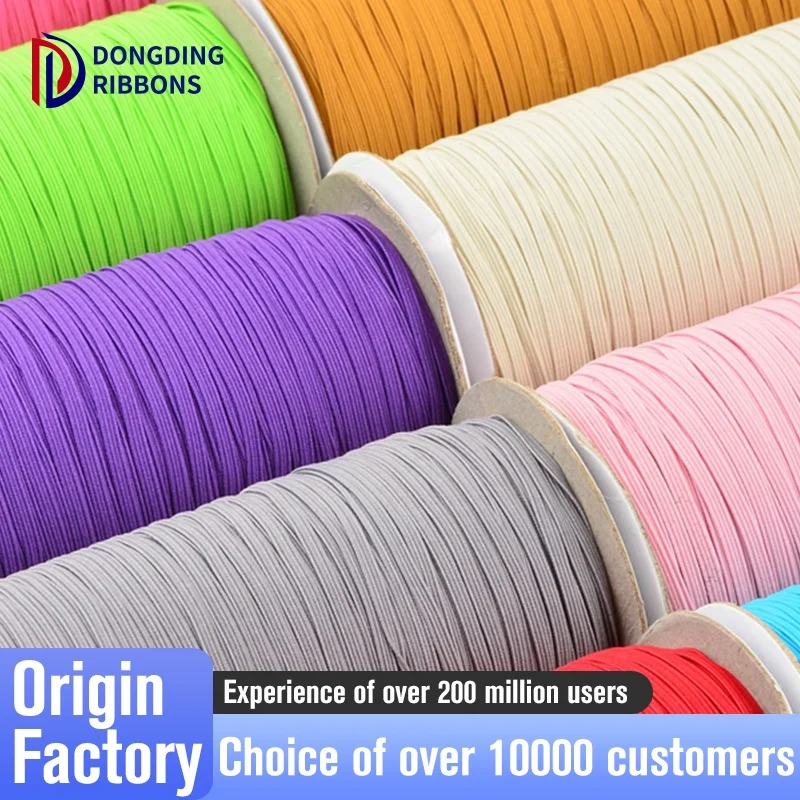 Factory Supply Custom 1/8 Inch Elastic 3mm 6mm Black/White Woven Band Ribbon Knitted Elastic Tape Wholesale
