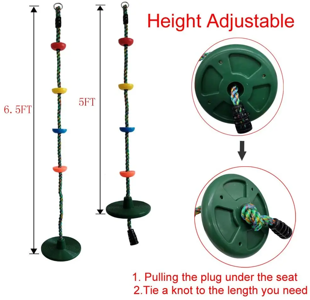 Climbing Rope Tree Swing with Platforms and Disc Swings Seat