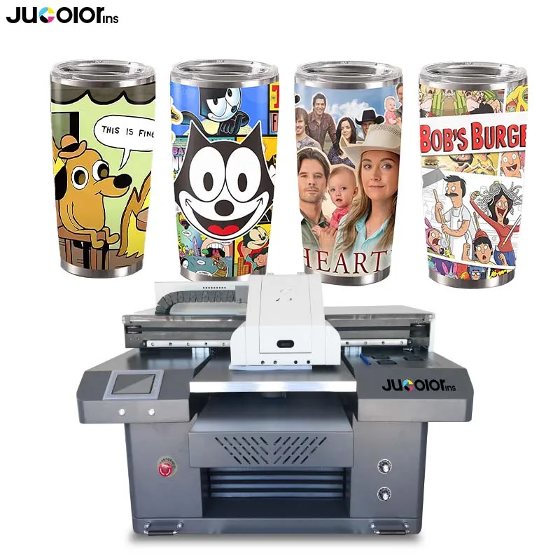 JUCOLOR Tx800 Inkjet Oil Painting Canvas Acrylic Raised Text Smart ID Card UV Printer with Rotary PVC Board Neon UV LED Printer
