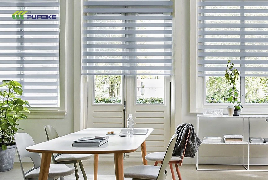 Zebra Blinds Electric Cordless and Remote-Controlled Roller Shades Blackout Fabric for French Windows Home Use Zebra Blinds