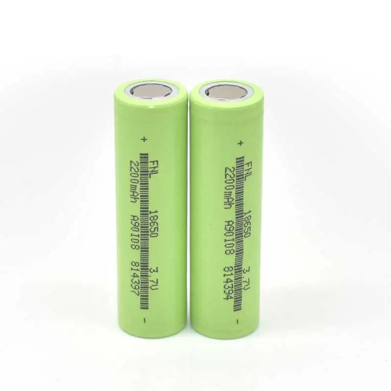 
18650 cylindrical lithium-ion cell 2200mah 3.7v bluetooth speaker battery standard voltage 3.7v flat-head green lithium battery 