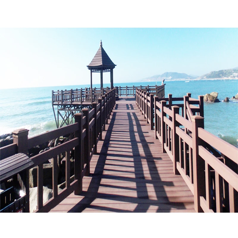 Balcony bridge railing designs wood plastic composite wpc railing handrail hand rail