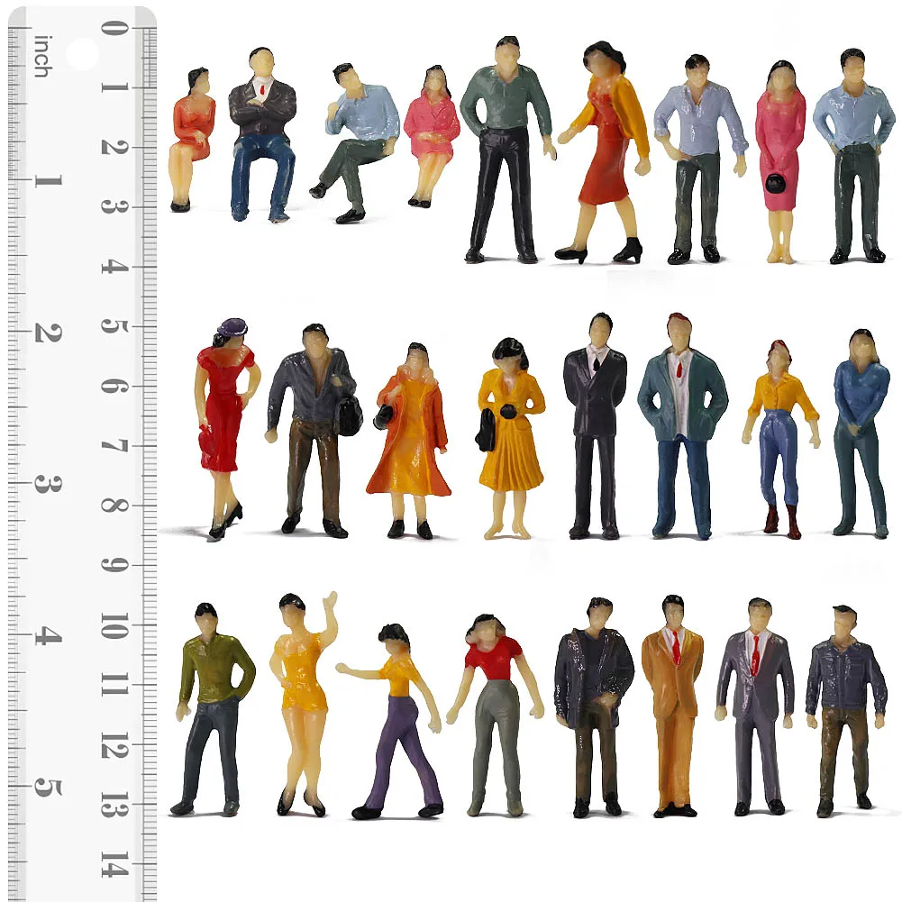 P5001 Model Railway Train 1:50 O Scale Model Seated Stanidng Figures Painted People