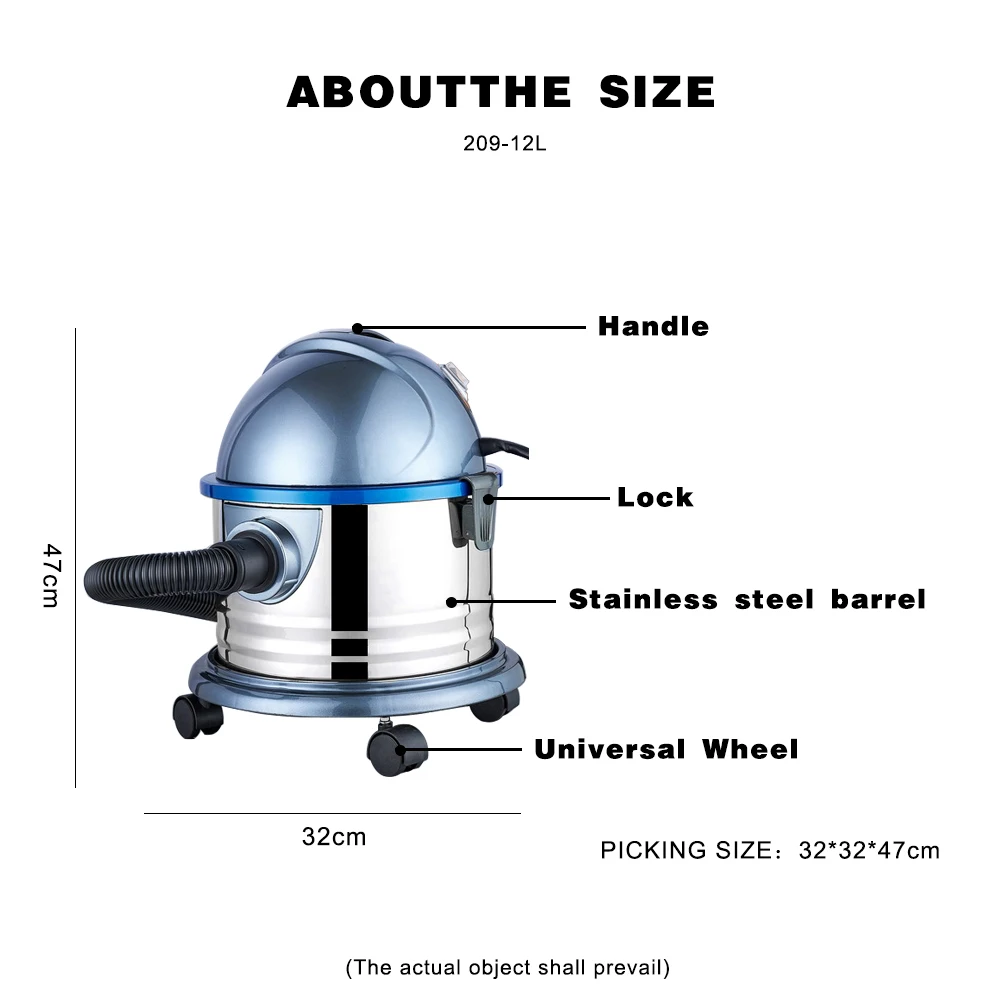 JIENUO Portable 12L Vacuum Cleaner Clean Equipment for Carpet cleaning and washing Mini Handheld Household  vacuum JN209-12L
