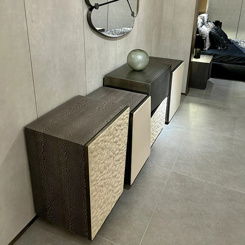 Rikkasi High-end luxury dining room sideboards storage furniture sets Italian modern buffet cabinet table