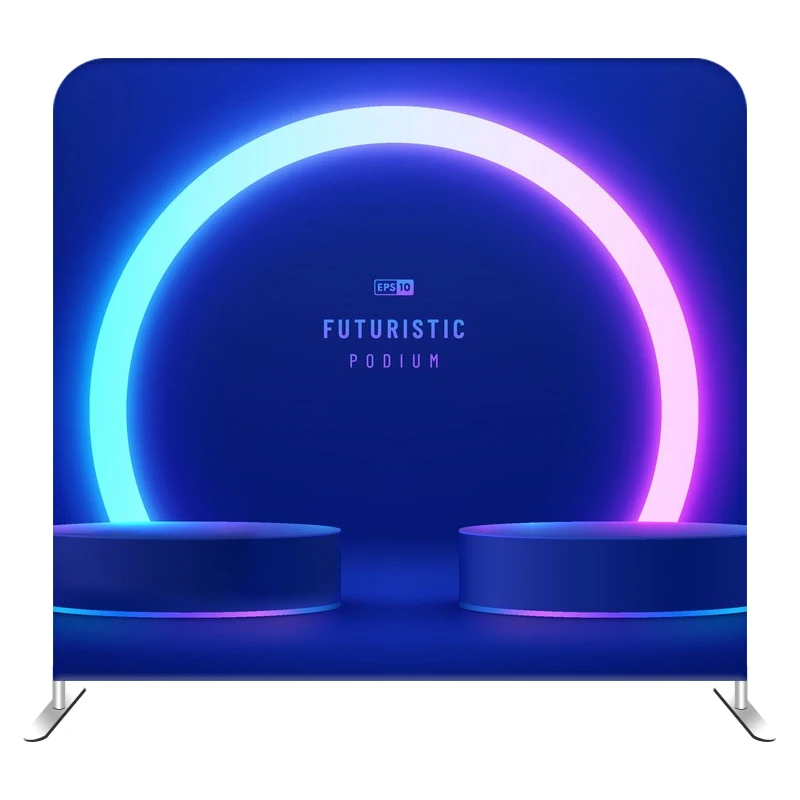 Trade Show Booth Guns Circle Frame Round Display Stand Portable Booth Display 10x10ft Tension Fabric