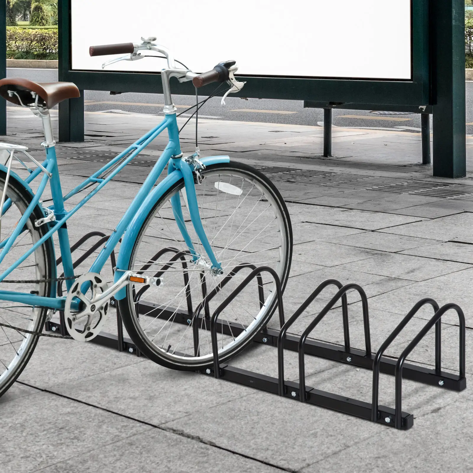 Powder coated/hot dip galvanized steel floor mounted bike stand bicycle parking rack