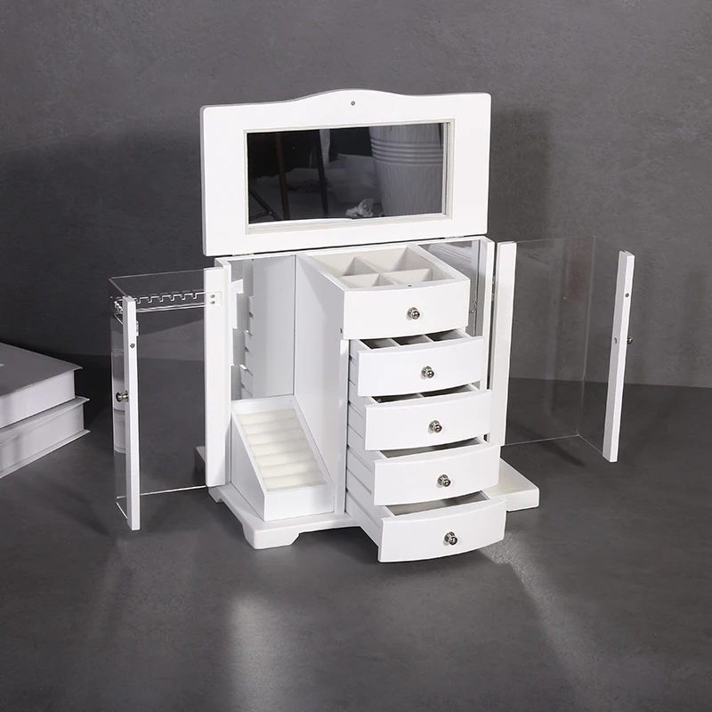 Birthday Christmas Gift  lacquered Wood ring Display Case womens Jewelry Box Organizer jewelry Box for girlfriend mother